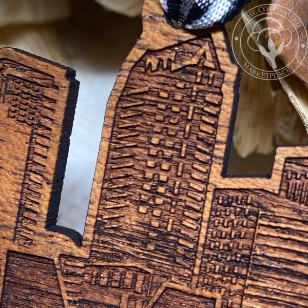 Tampa Skyline Wooden Christmas Ornament picture