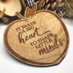 Teacher Apple Wooden Christmas Ornament