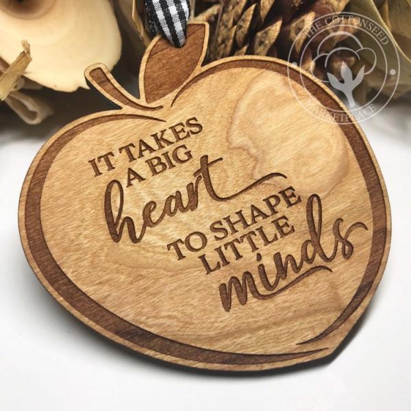 Teacher Apple Wooden Christmas Ornament picture