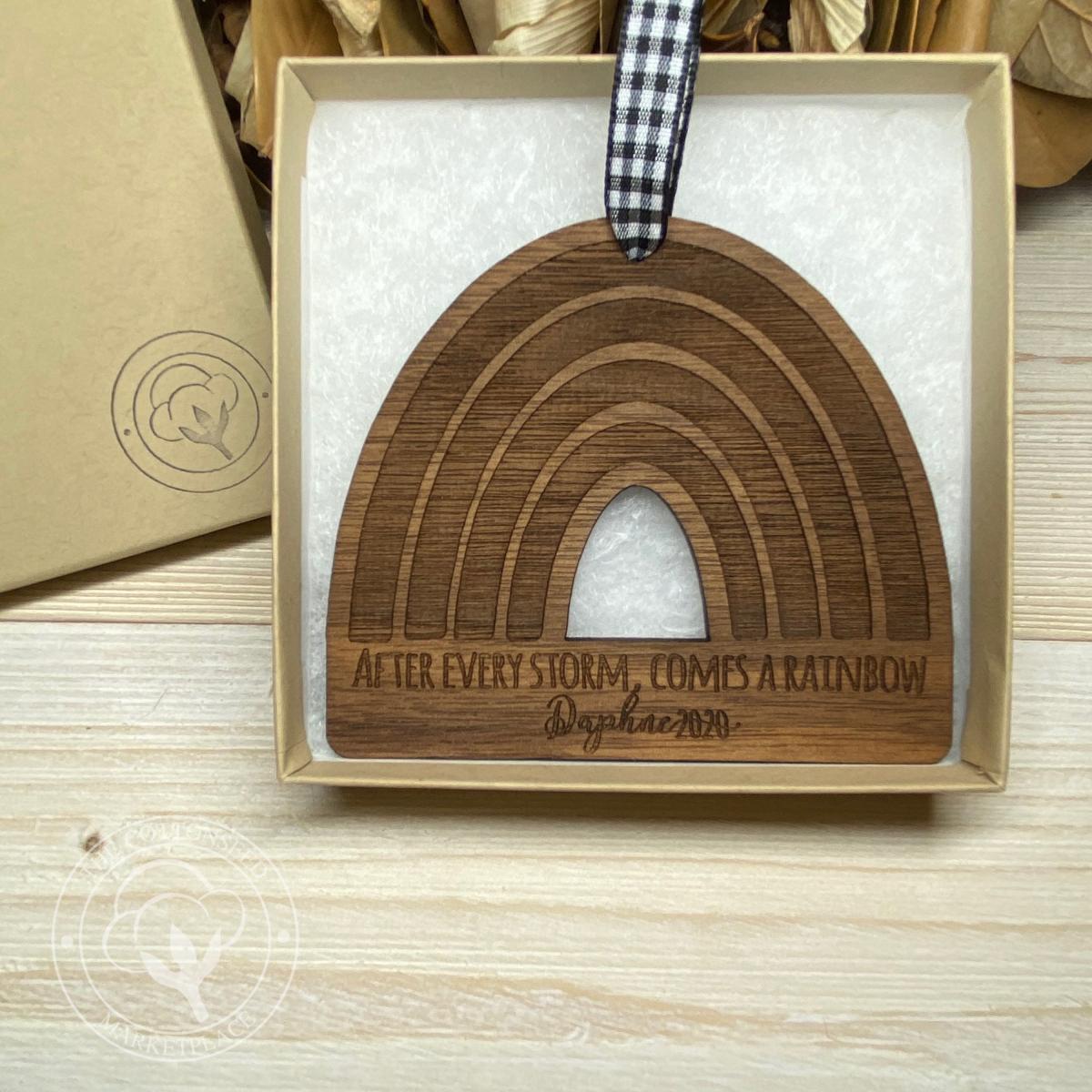 Rainbow Baby Wooden Christmas Ornament picture