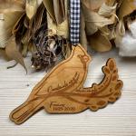 Cardinal Memorial Wooden Christmas Ornament - Cardinals Appear Angels are Near