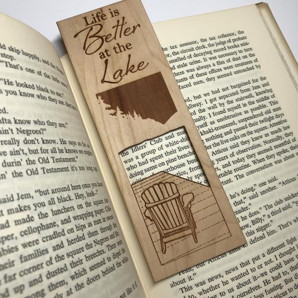 "Life is Better at the Lake" Wooden Bookmark picture