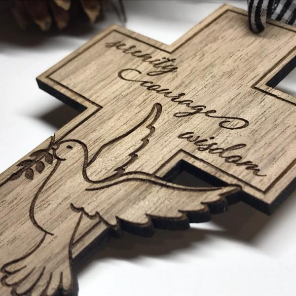 Serenity Prayer Wooden Christmas Ornament picture