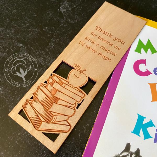 Teacher "Thank You" Gift Wooden Bookmark picture