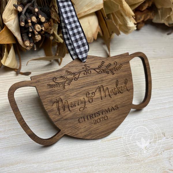 Mask, Facemask Wooden Christmas Ornament picture