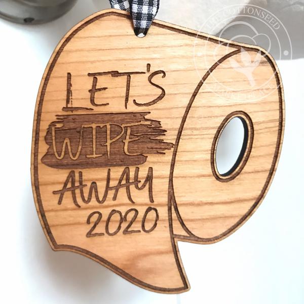 2020 Quarantine Toilet Paper Roll Wooden Christmas Ornament picture