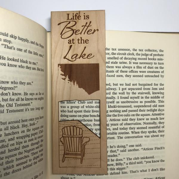 "Life is Better at the Lake" Wooden Bookmark picture