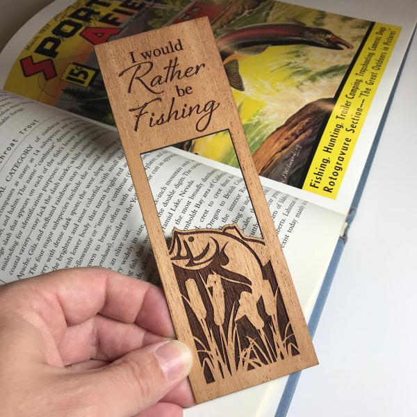 "Rather Be Fishing" Wooden Bookmark picture