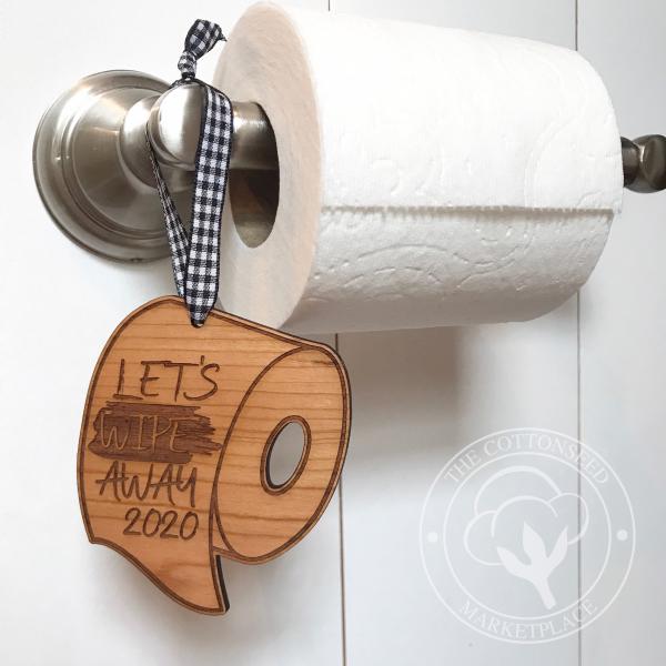 2020 Quarantine Toilet Paper Roll Wooden Christmas Ornament picture