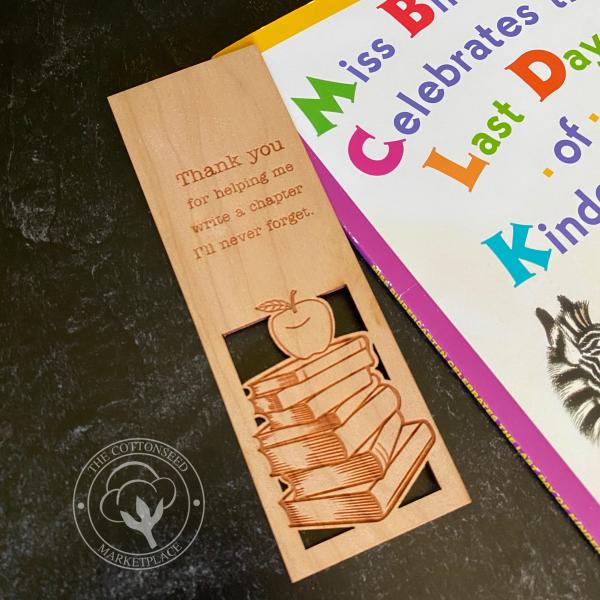 Teacher "Thank You" Gift Wooden Bookmark picture