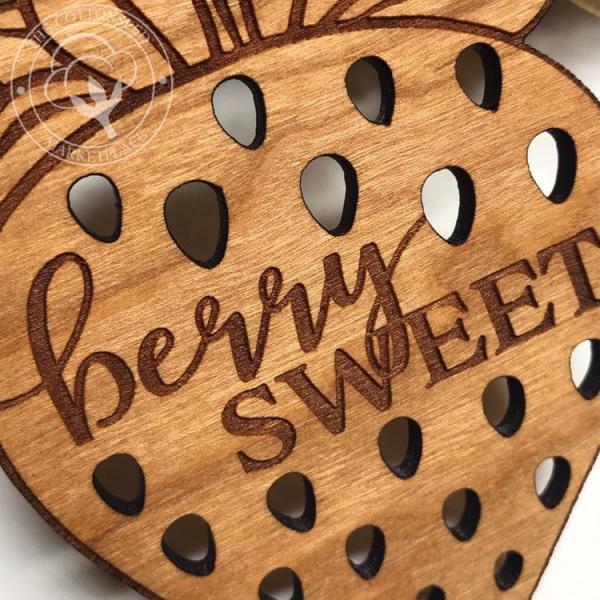 Berry Sweet Strawberry Wooden Christmas Ornament picture