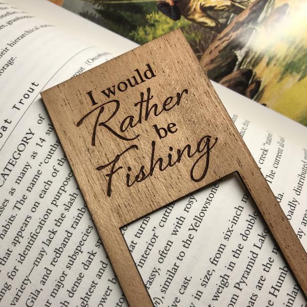 "Rather Be Fishing" Wooden Bookmark picture