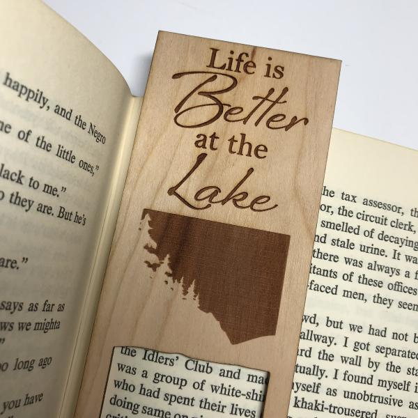 "Life is Better at the Lake" Wooden Bookmark picture