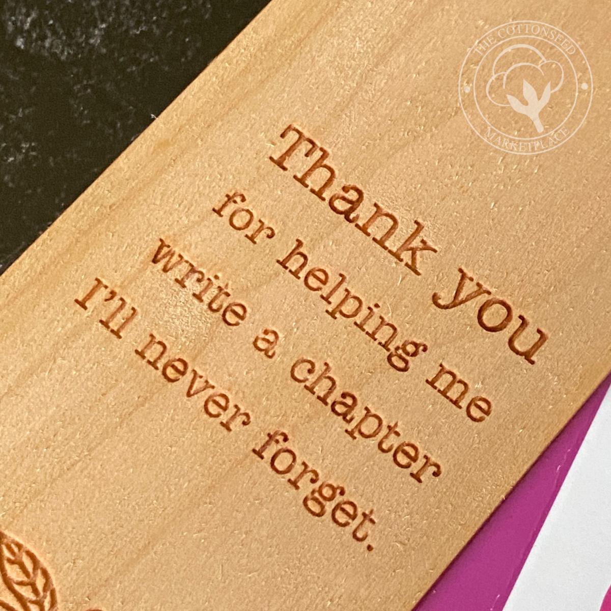 Teacher "Thank You" Gift Wooden Bookmark picture