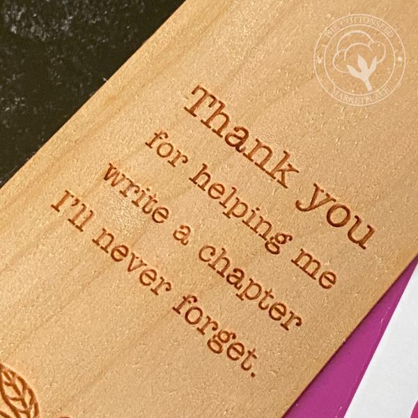 Teacher "Thank You" Gift Wooden Bookmark picture