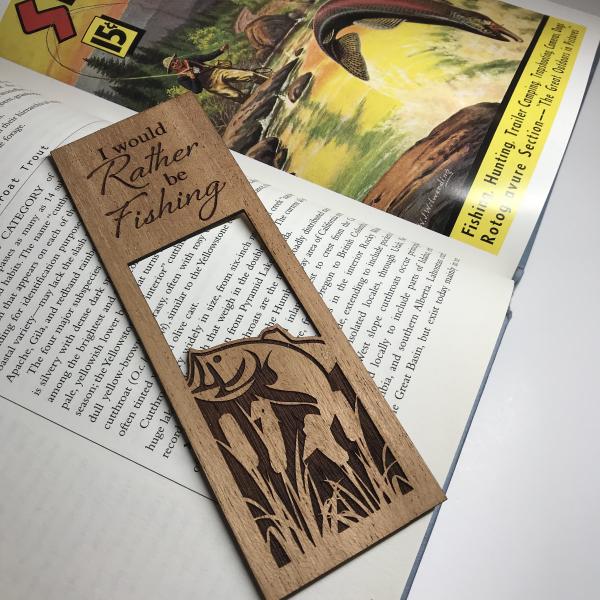"Rather Be Fishing" Wooden Bookmark picture