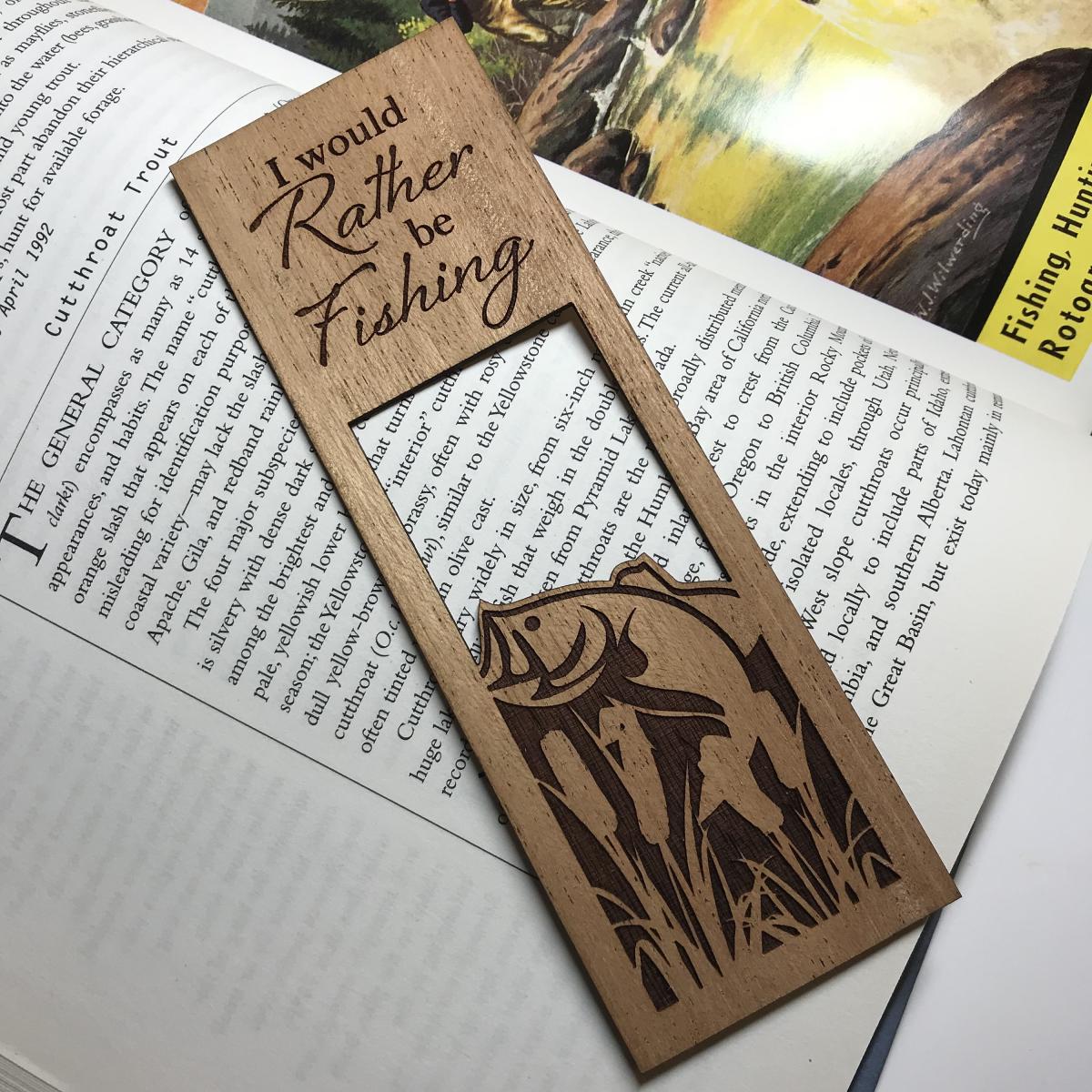 "Rather Be Fishing" Wooden Bookmark picture