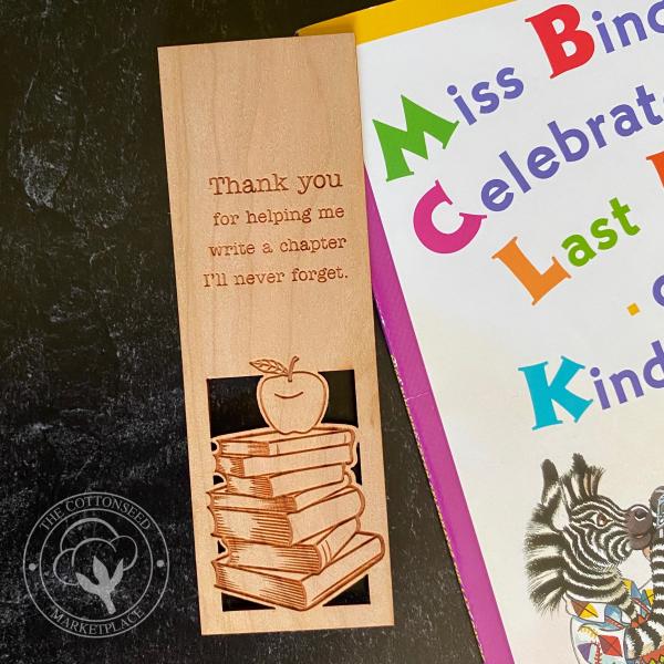 Teacher "Thank You" Gift Wooden Bookmark