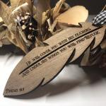 Psalms 91:4 Feather Wooden Christmas Ornament