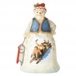 Signed Jim Shore Snowman "Snowman with Sledding Scene"