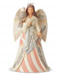 Signed Jim Shore Angel "White Woodland Patriotic Angel"