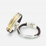 Metallic Brown Boho/Modern Artisan Leather Multi-Strand Stackable Wrap Bracelet.  Unique Magnetic Clasp. DianaHDesigns