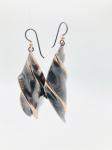 Leaf shaped fold-formed copper earrings in a deep chocolate brown are Handmade by DianaHDesigns. One-of-a-kind, organic, edgy, modern, boho!
