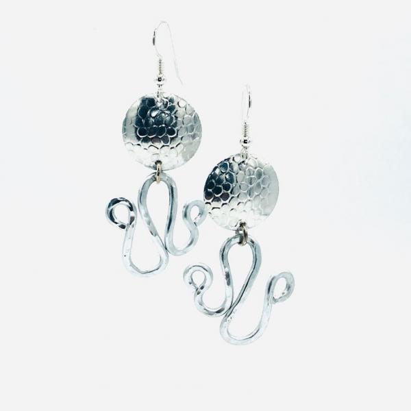 Contemporary geometric earrings! DianaHDesigns aluminum statement earrings are incredibly lightweight and graceful! One-of-a-kind pair! picture