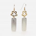 Geometric flower statement earrings. Bold, elegant in gold/silver tones. Lightweight, sexy dangles, sterling ear wires. By DianaHDesigns!