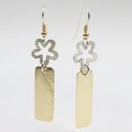 Geometric flower statement earrings. Bold, elegant in gold/silver tones. Lightweight, sexy dangles, sterling ear wires. By DianaHDesigns!