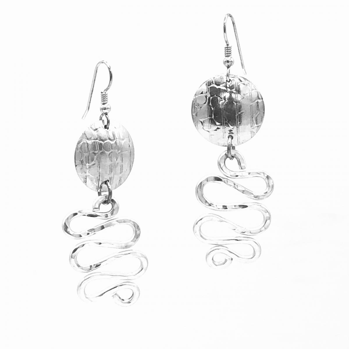 DianaHDesigns aluminum statement earrings are contemporary, geometric and sexy! Incredibly lightweight and graceful! One-of-a-kind pair! picture