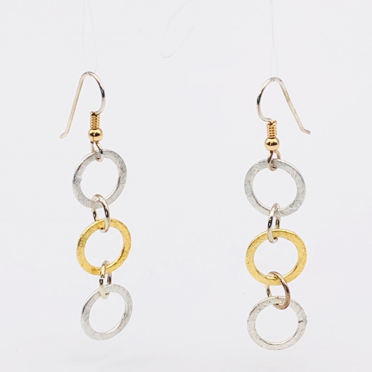 Infinity Circle Lightweight Statement Earrings by DianaHDesigns. One-of-a-kind and trendy in silver/gold tones w/ sterling silver ear wires picture