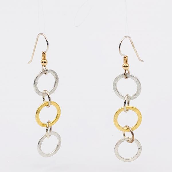 Infinity Circle Lightweight Statement Earrings by DianaHDesigns. One-of-a-kind and trendy in silver/gold tones w/ sterling silver ear wires picture