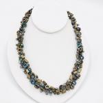 Architectural Design Colorful Iridescent Titanium Bead Necklace. Edgy, elegant. One-of-a-Kind Artful Handmade Jewelry by Diana Hirschhorn!