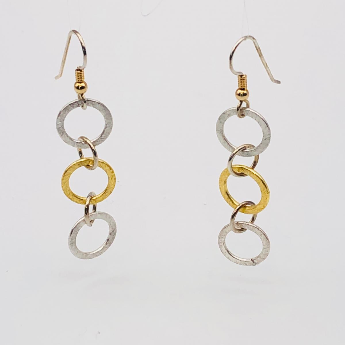 Infinity Circle Lightweight Statement Earrings by DianaHDesigns. One-of-a-kind and trendy in silver/gold tones w/ sterling silver ear wires picture