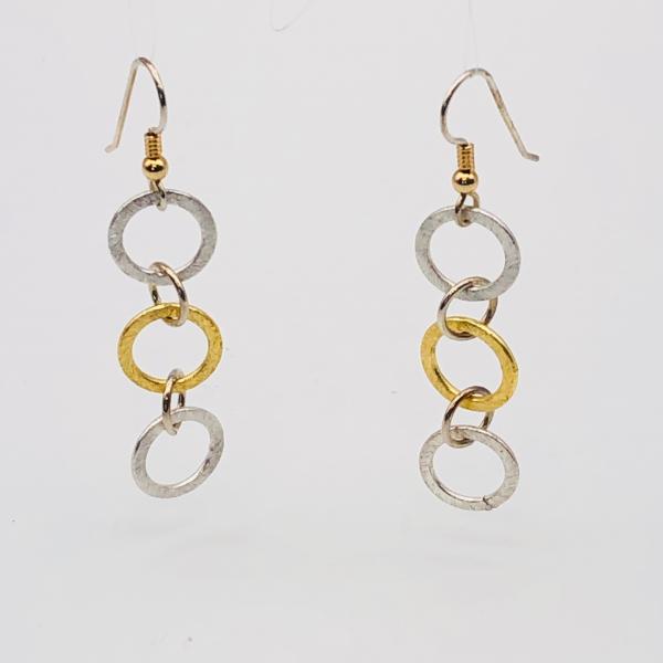 Infinity Circle Lightweight Statement Earrings by DianaHDesigns. One-of-a-kind and trendy in silver/gold tones w/ sterling silver ear wires picture