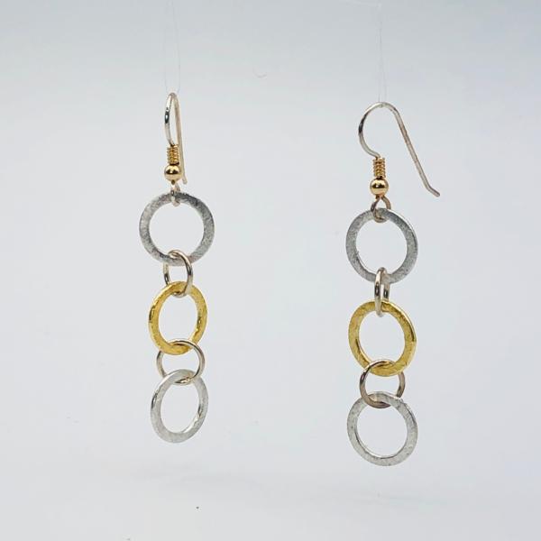 Infinity Circle Lightweight Statement Earrings by DianaHDesigns. One-of-a-kind and trendy in silver/gold tones w/ sterling silver ear wires picture