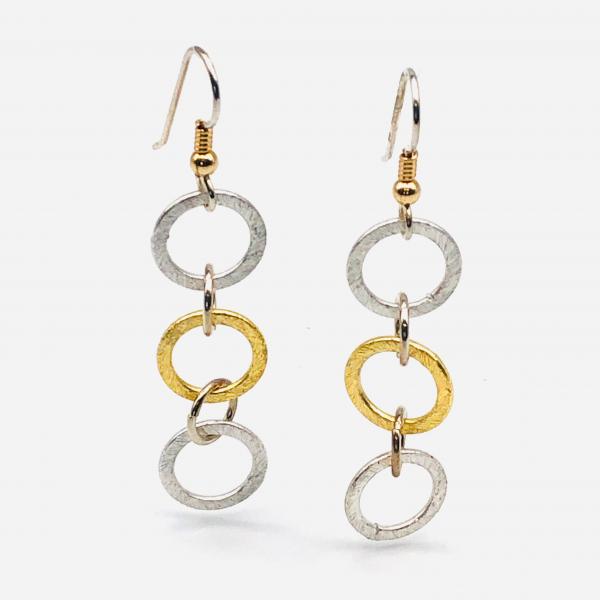 Infinity Circle Lightweight Statement Earrings by DianaHDesigns. One-of-a-kind and trendy in silver/gold tones w/ sterling silver ear wires picture