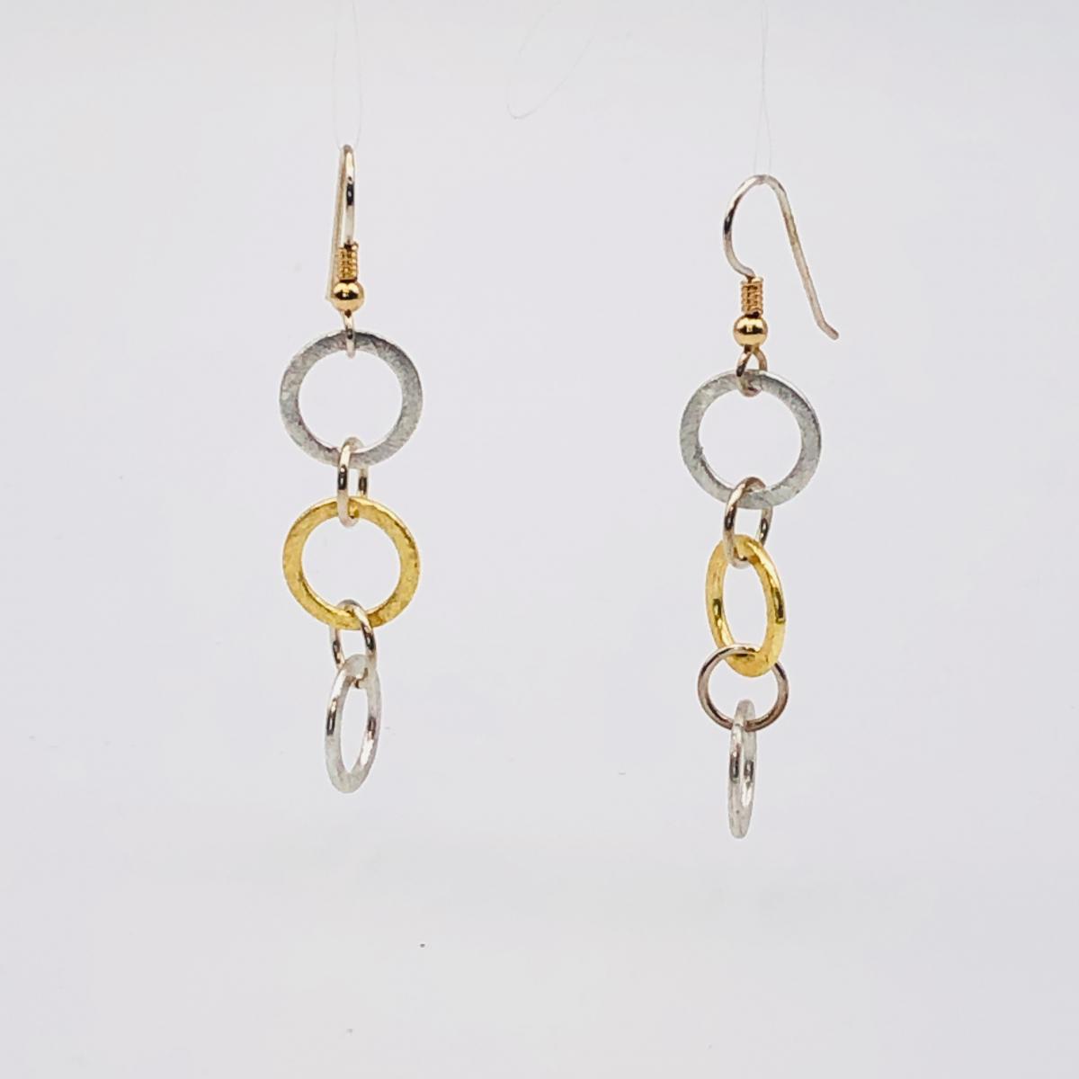 Infinity Circle Lightweight Statement Earrings by DianaHDesigns. One-of-a-kind and trendy in silver/gold tones w/ sterling silver ear wires picture