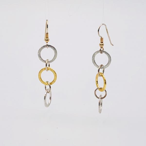 Infinity Circle Lightweight Statement Earrings by DianaHDesigns. One-of-a-kind and trendy in silver/gold tones w/ sterling silver ear wires picture