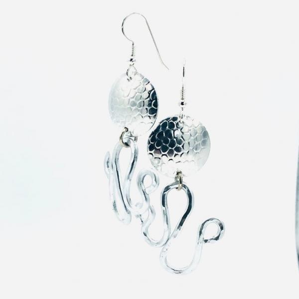 Contemporary geometric earrings! DianaHDesigns aluminum statement earrings are incredibly lightweight and graceful! One-of-a-kind pair! picture
