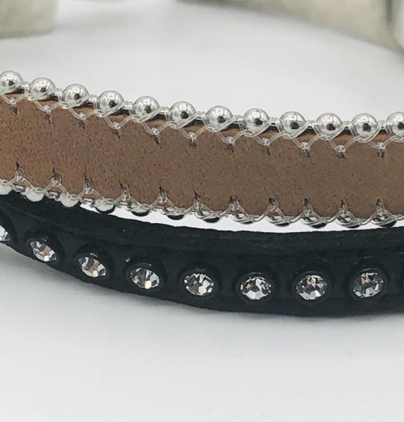 Swarovski Crystal Leather Wrap Bracelet. Stainless steel, leather, crystals & buckle shaped clasp all in one bracelet! by DianaHDesigns. picture