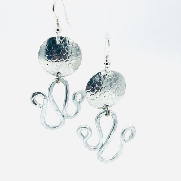 Contemporary geometric earrings! DianaHDesigns aluminum statement earrings are incredibly lightweight and graceful! One-of-a-kind pair! picture