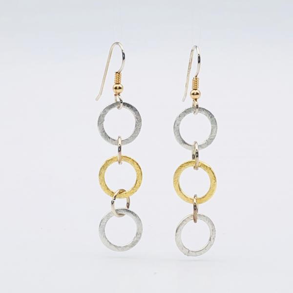 Infinity Circle Lightweight Statement Earrings by DianaHDesigns. One-of-a-kind and trendy in silver/gold tones w/ sterling silver ear wires picture