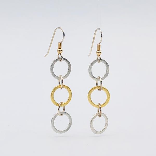 Infinity Circle Lightweight Statement Earrings by DianaHDesigns. One-of-a-kind and trendy in silver/gold tones w/ sterling silver ear wires picture