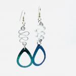 Titanium geometric statement earrings boldy contemporary, modern, fun, lightweight! Textured, one-of-a-kind, handmade, pierced dangles!