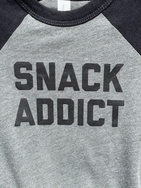 "Snack Addict" - Toddler Baseball Tee picture