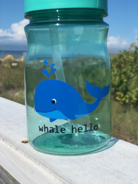 Whale hello - Kids water bottle 13oz picture