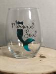 "Mermaid Soul" Teal 20oz Stemless Glass