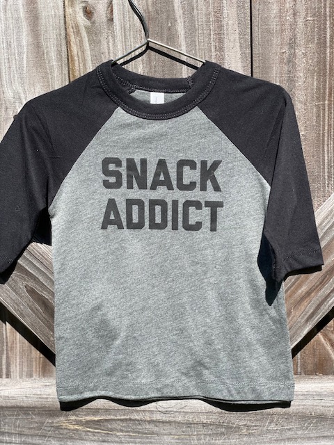 "Snack Addict" - Toddler Baseball Tee picture
